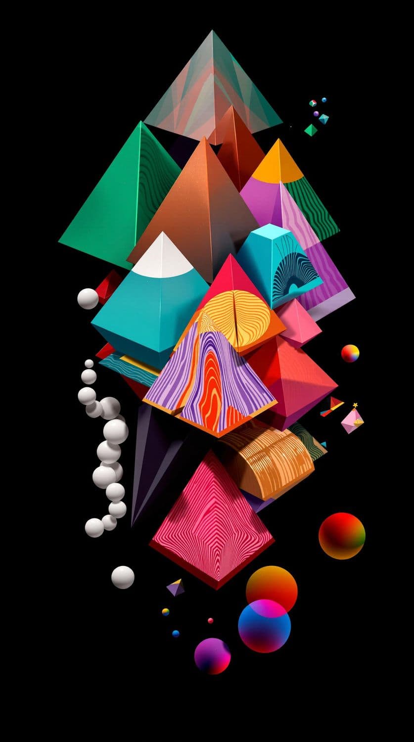 Cluster of Colorful Pyramids