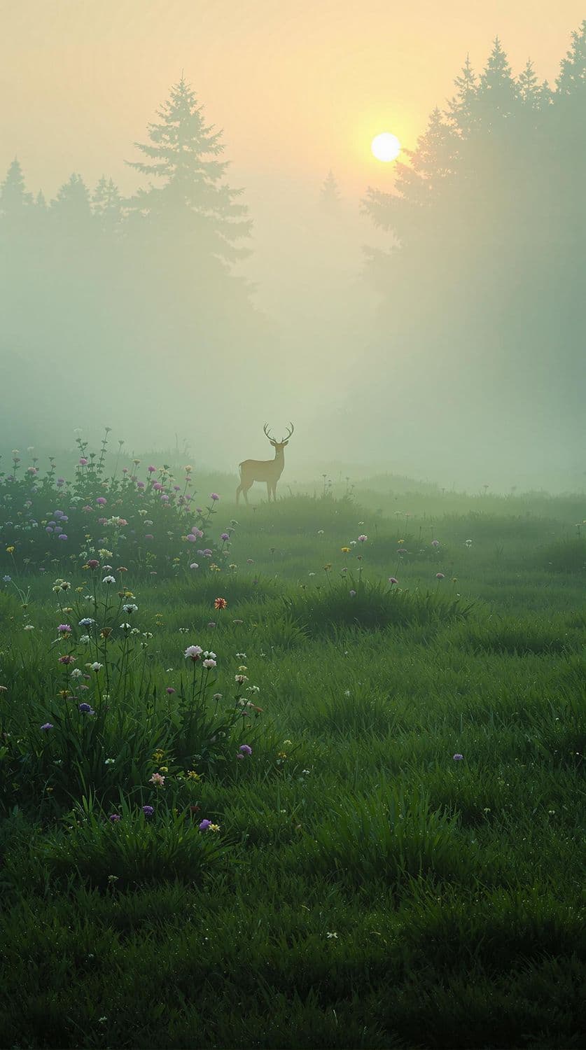 Foggy Meadow at Dawn
