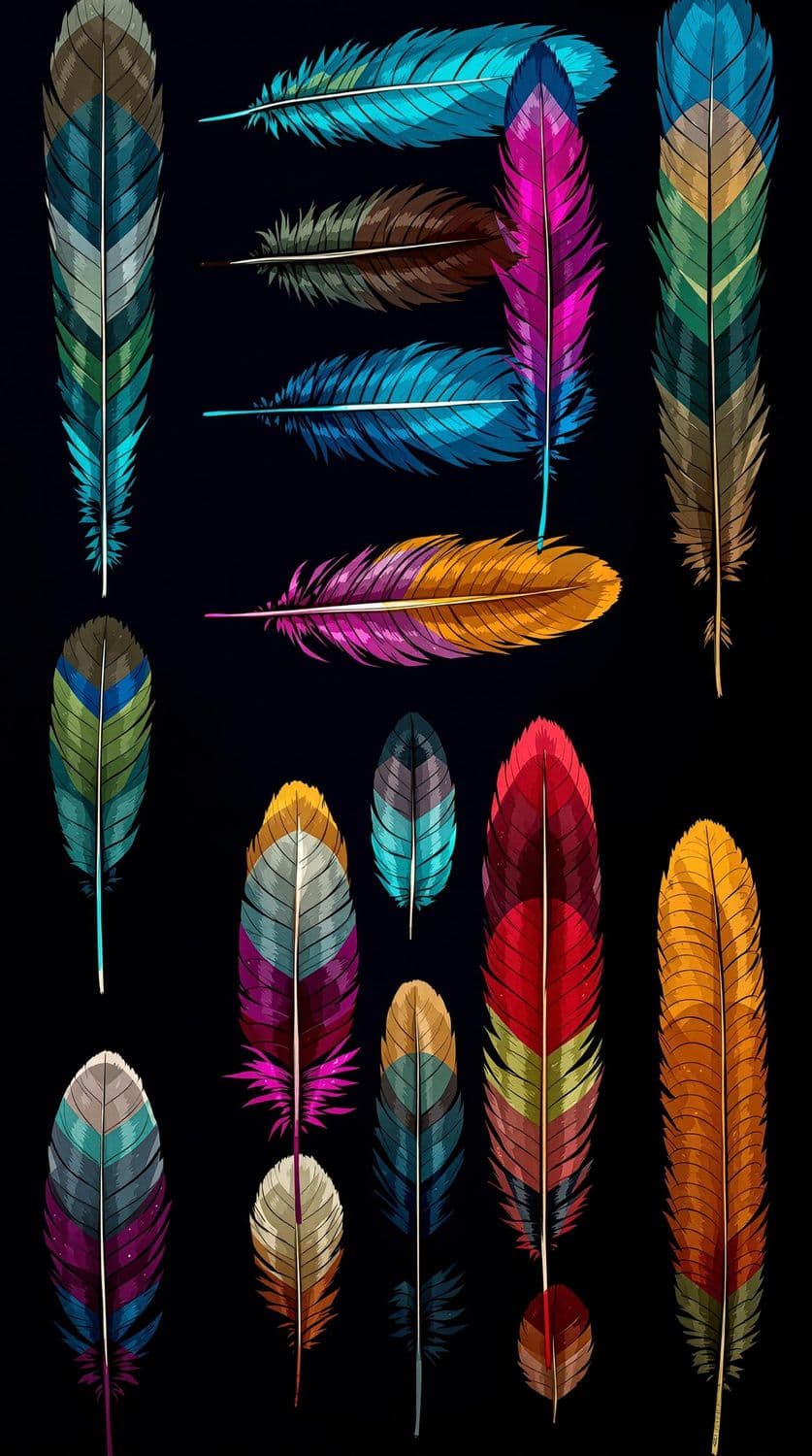 Vibrant Feather Array
