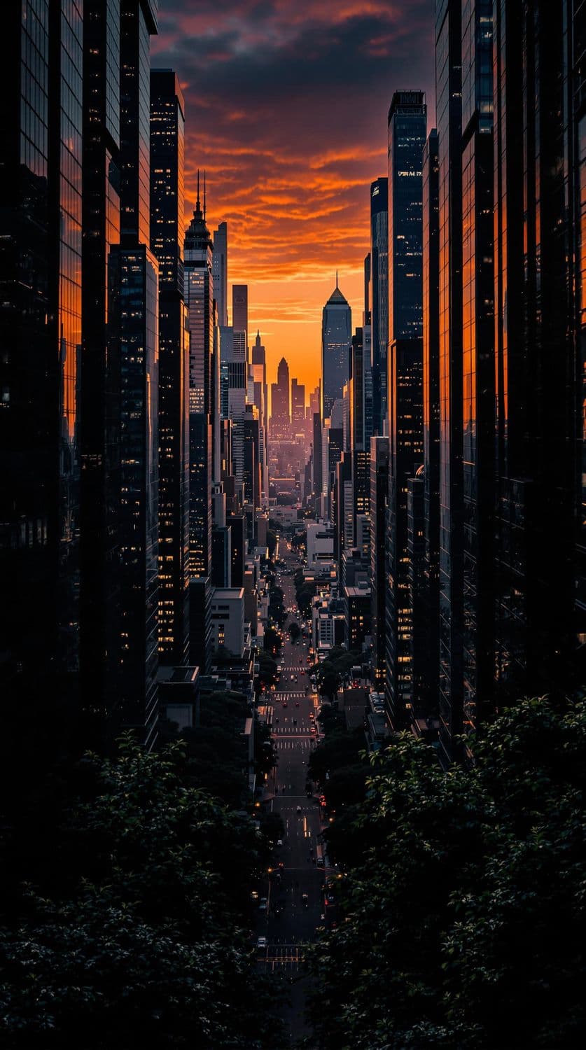 Urban Canyon at Dusk