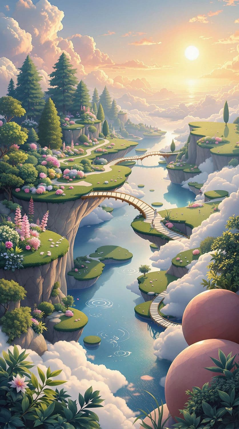 Floating Islands at Sunset