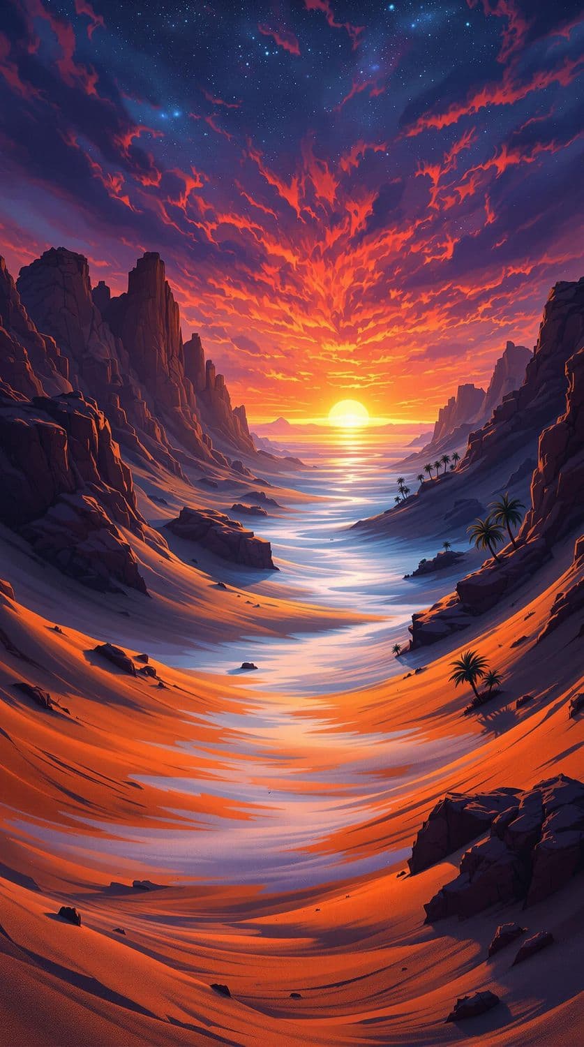 Desert Sunset Mirage