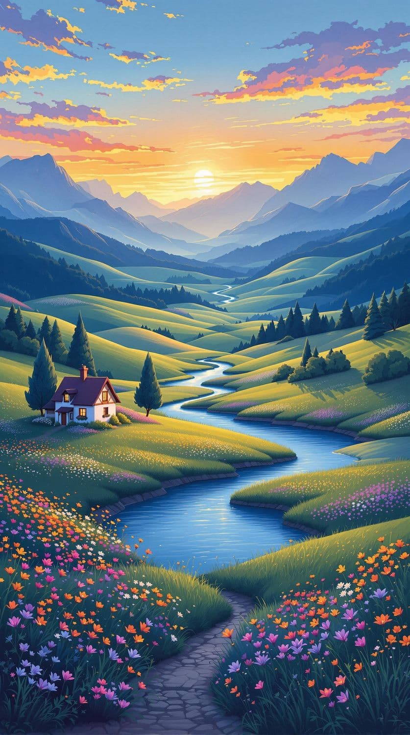 Sunset in the Countryside