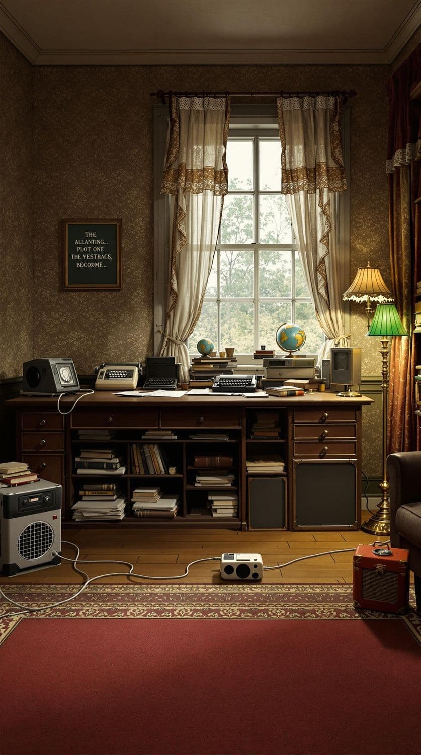 Retro Study Room with Vintage Decor