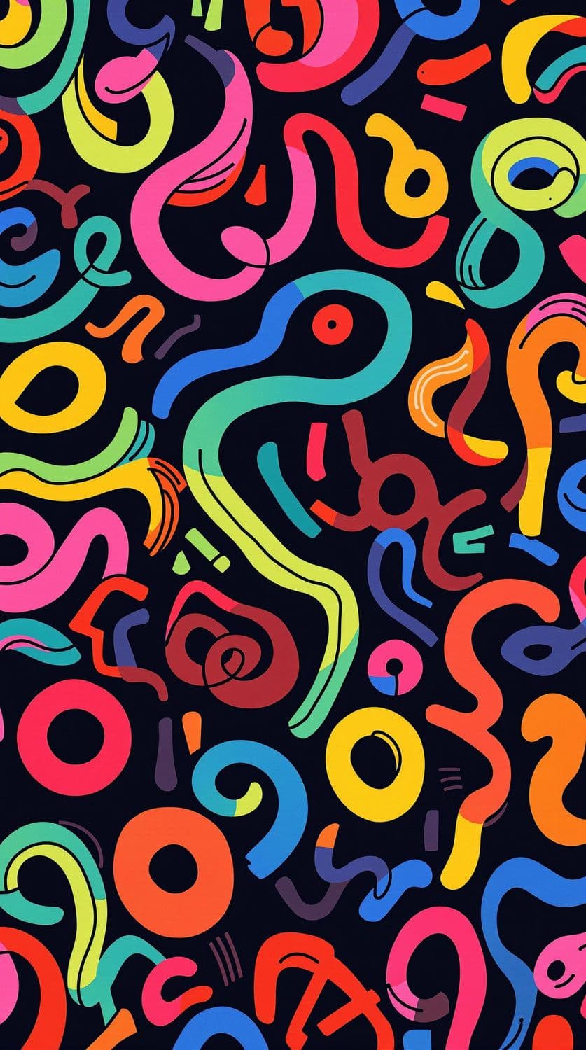 Vibrant Swirls on Navy