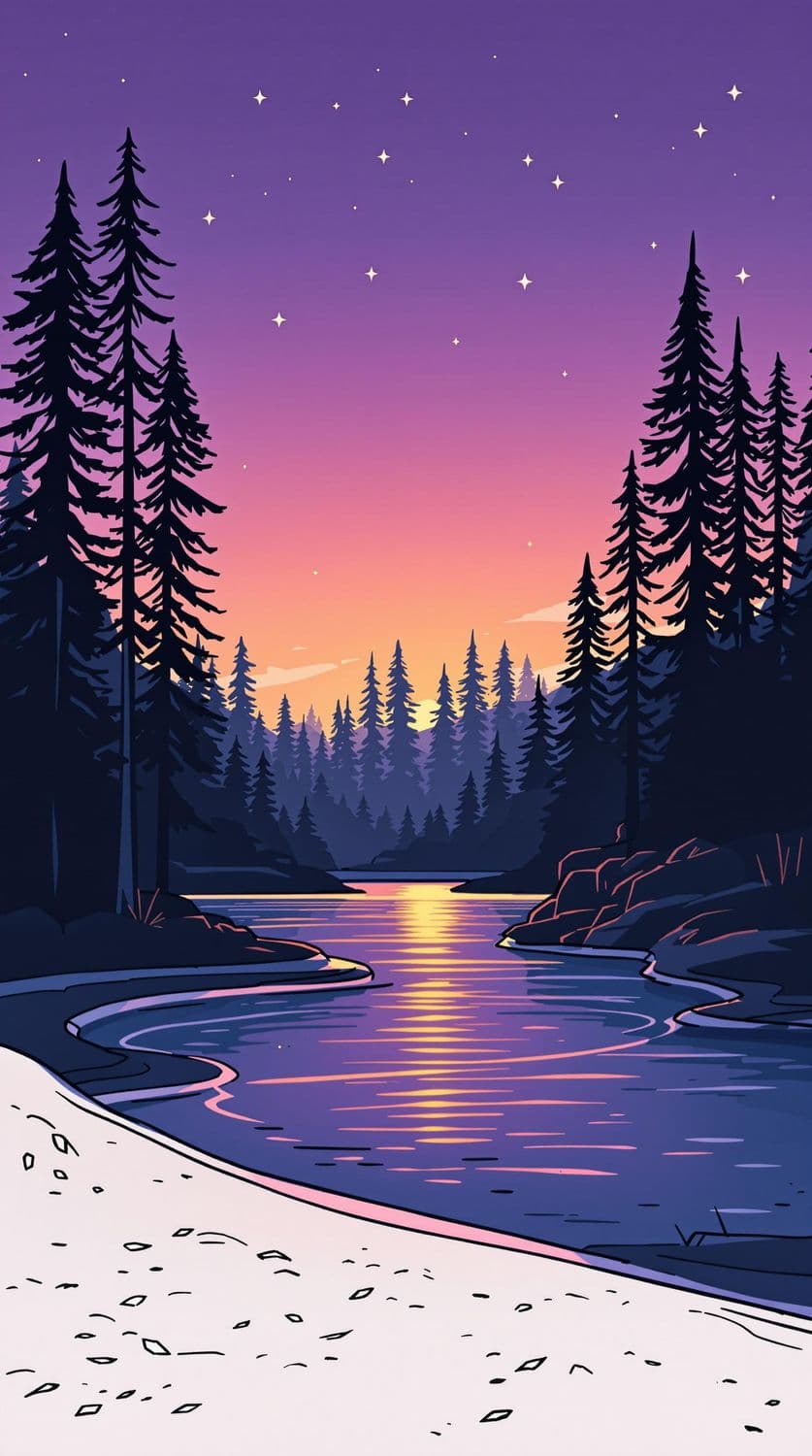 Forest Clearing at Sunset