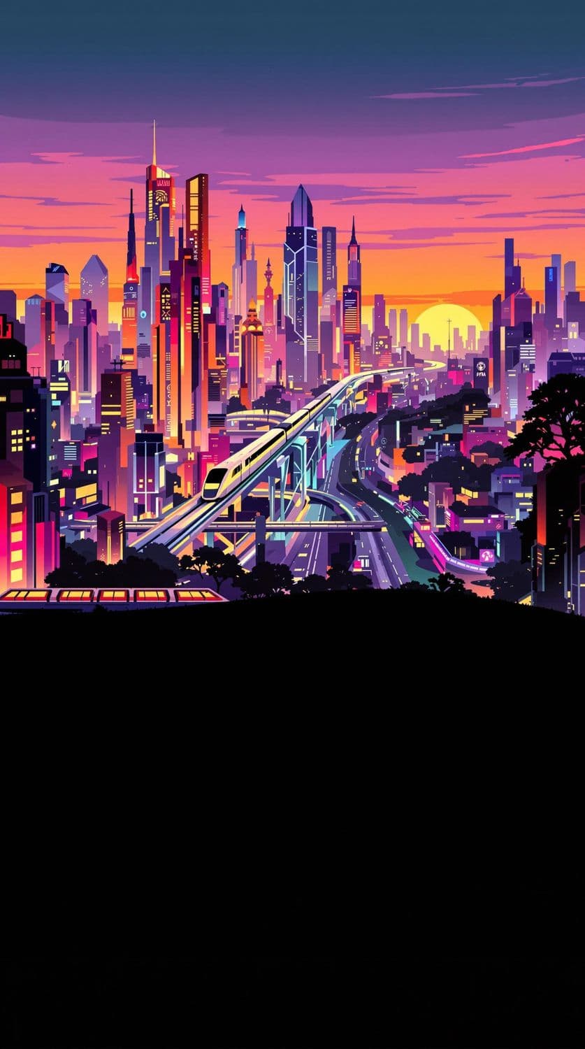 Futuristic Cityscape at Dusk
