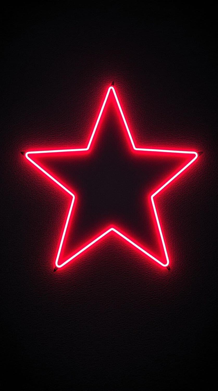 Neon Red Star on Stone