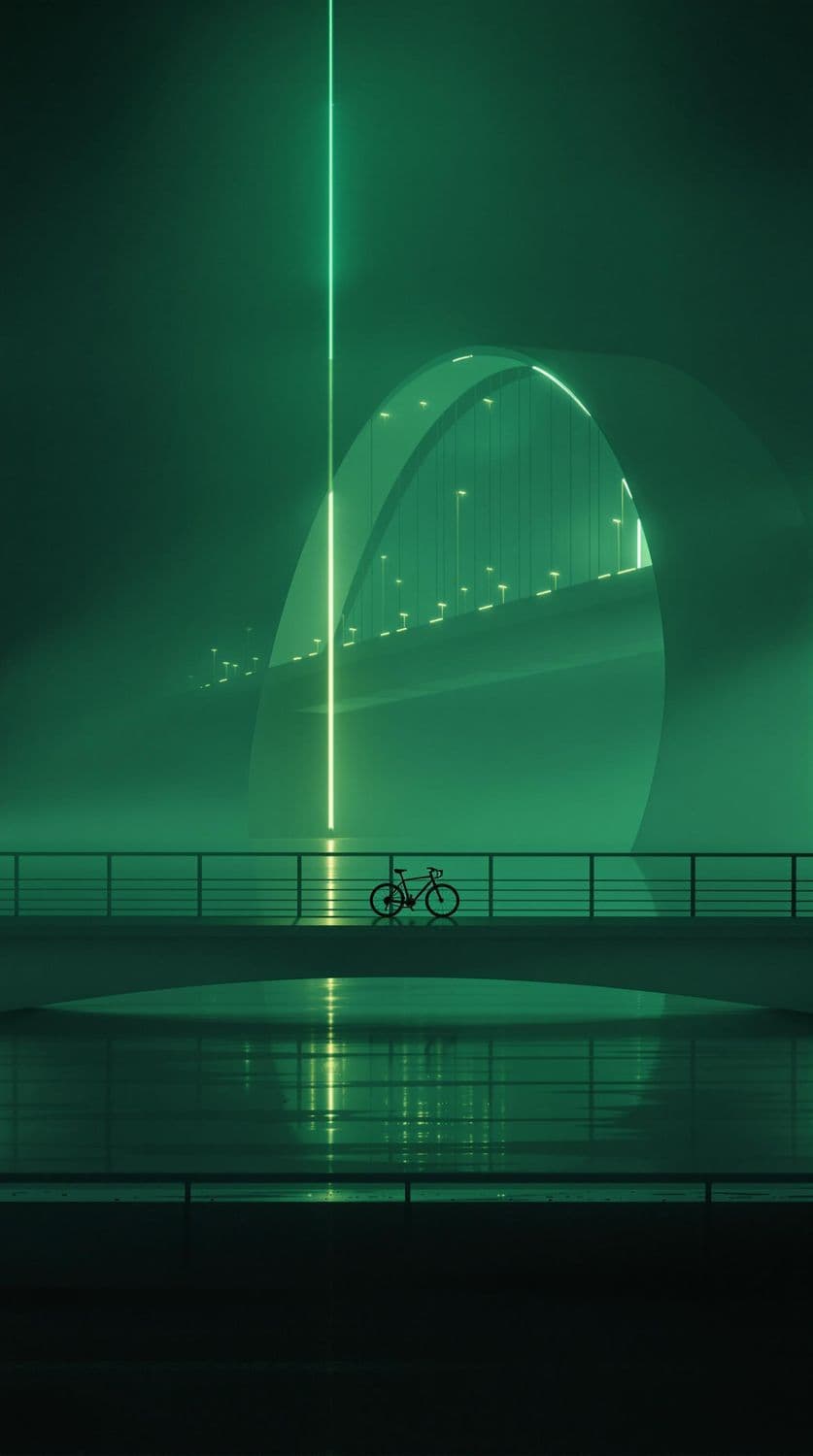 Tranquil Green Cityscape with Bridge