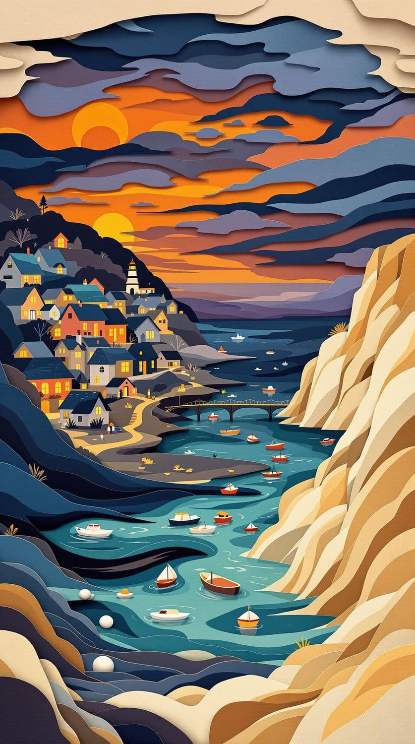 Seaside Village at Twilight