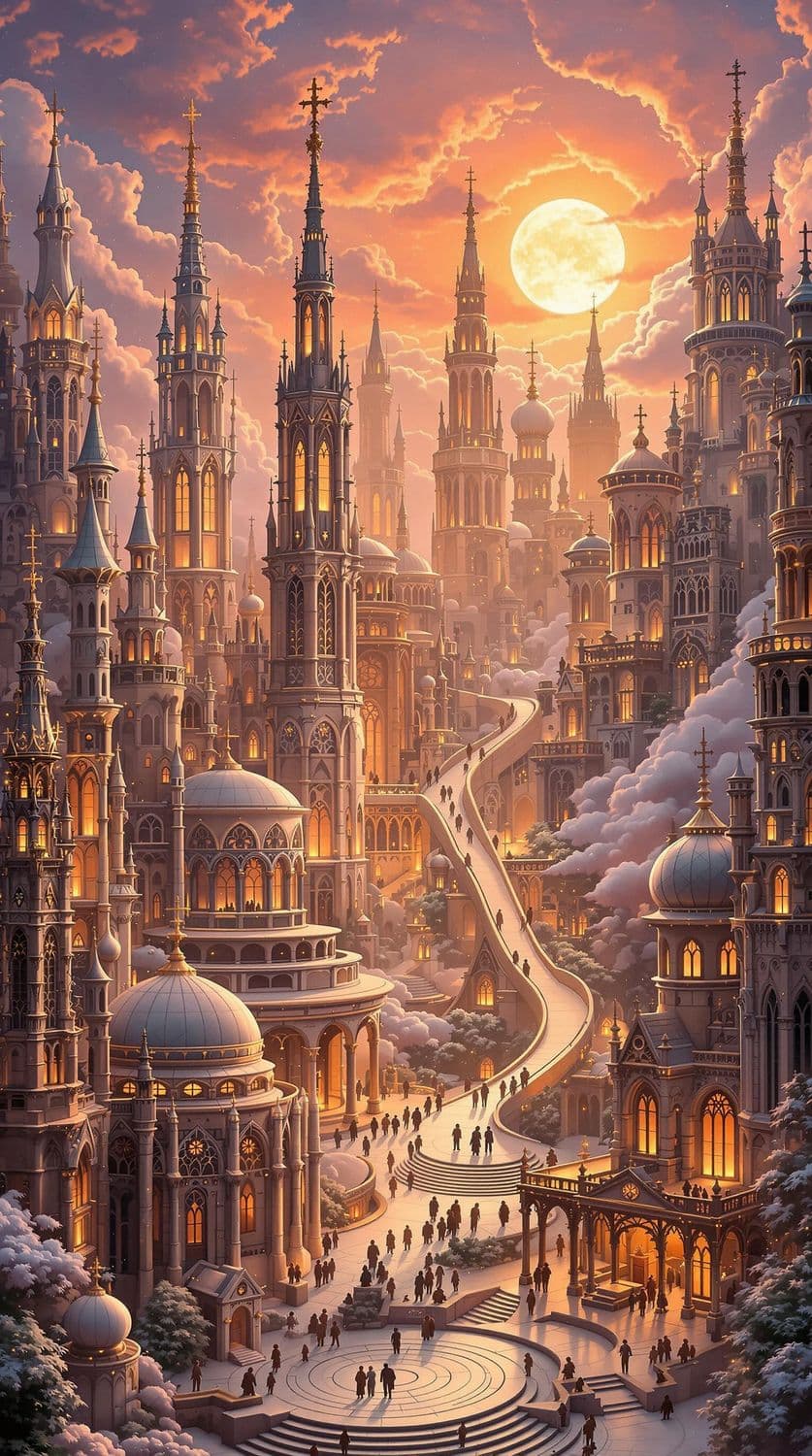 Gothic City at Sunset