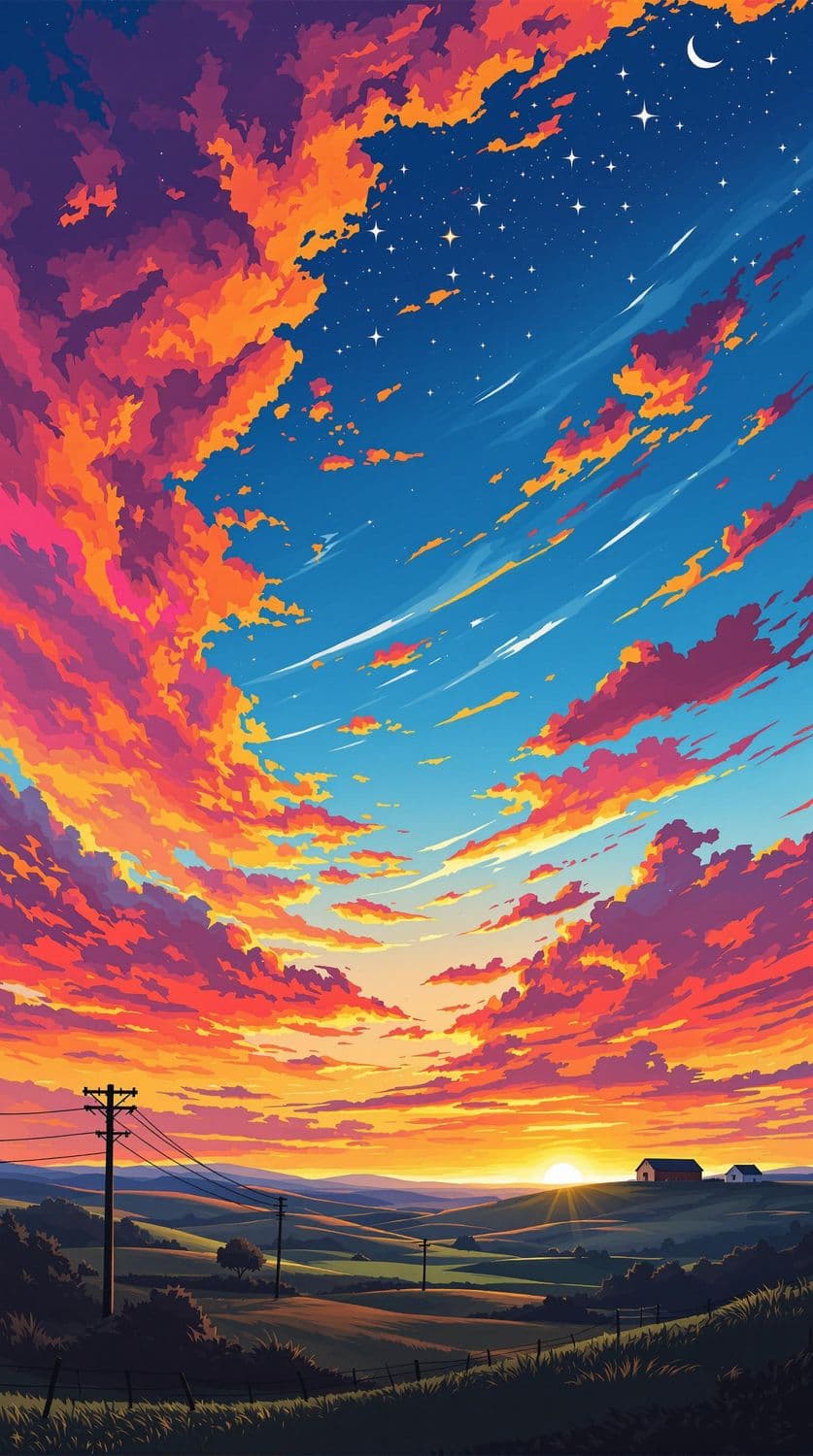 Sunset in the Countryside