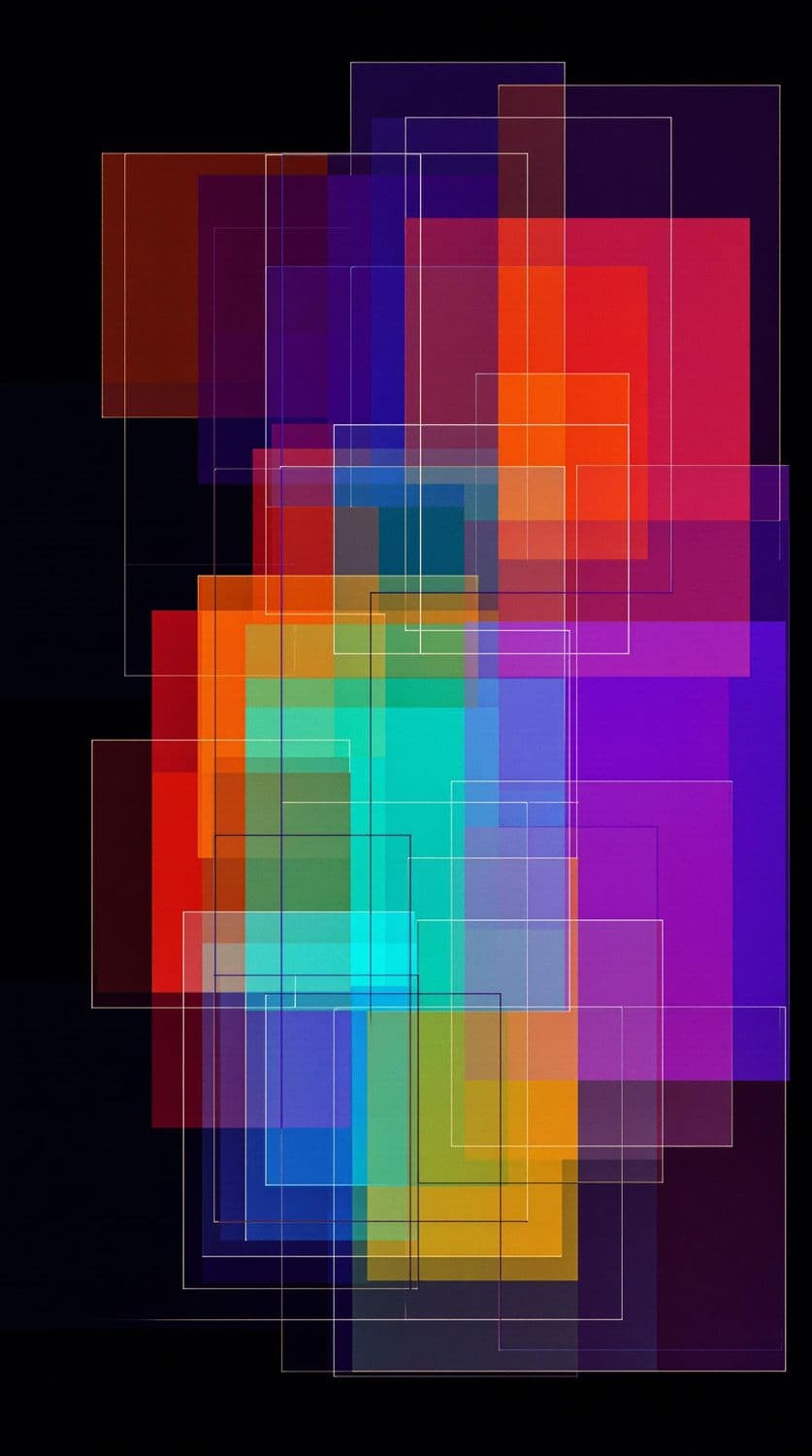 Square and Rhombus Fusion in Orange and Turquoise