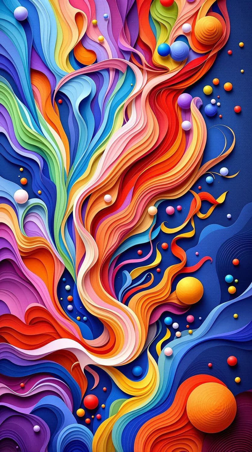 Swirling Ribbons and Spheres