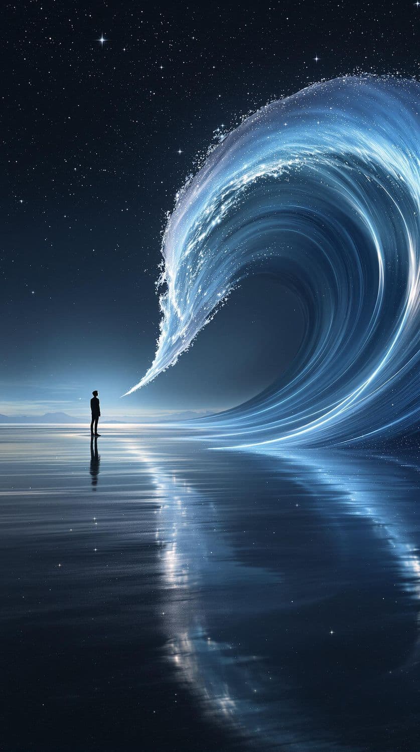 Ethereal Nightscape with Celestial Reflections