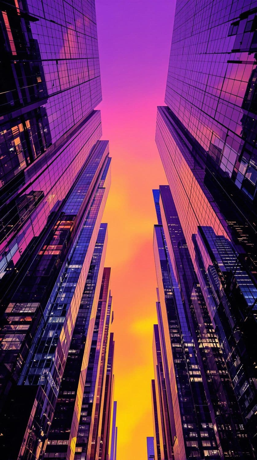 Lavender and Gold Urban Horizon