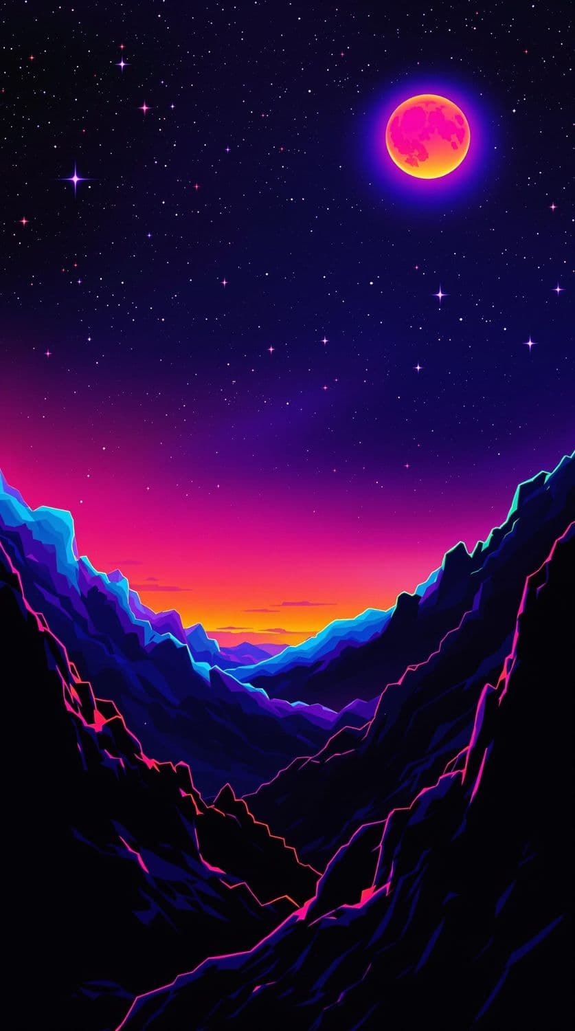 Neon Twilight Mountains
