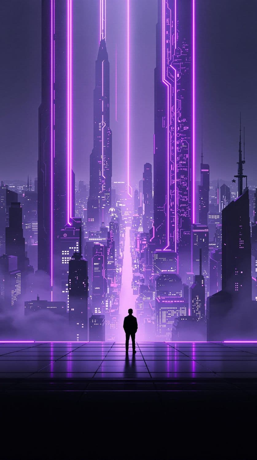 Neon Cityscape from the Heights