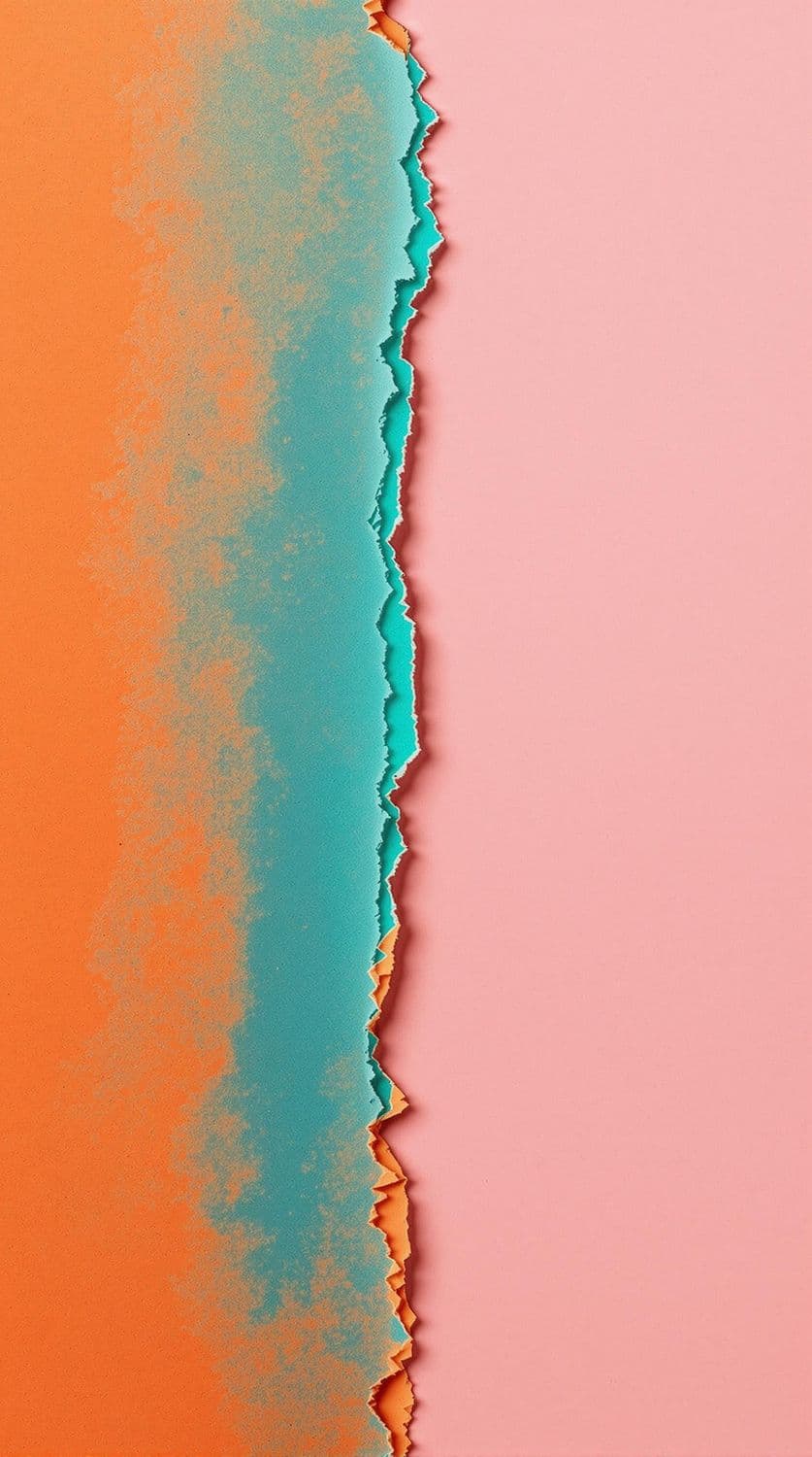 Orange and Turquoise Paper Split