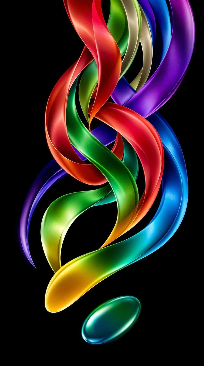 Entwined Colorful Ribbons