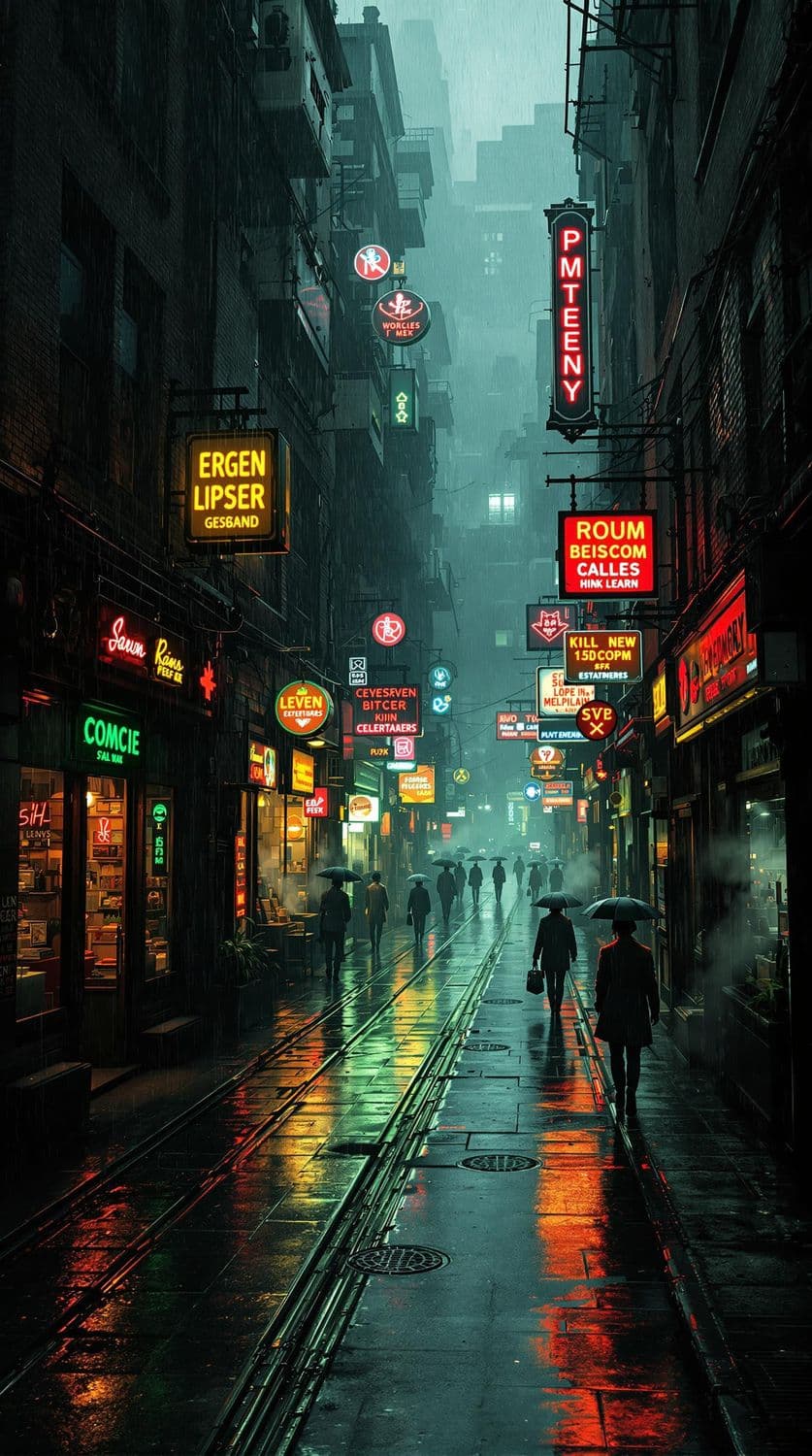 Rainy Cyberpunk Alley