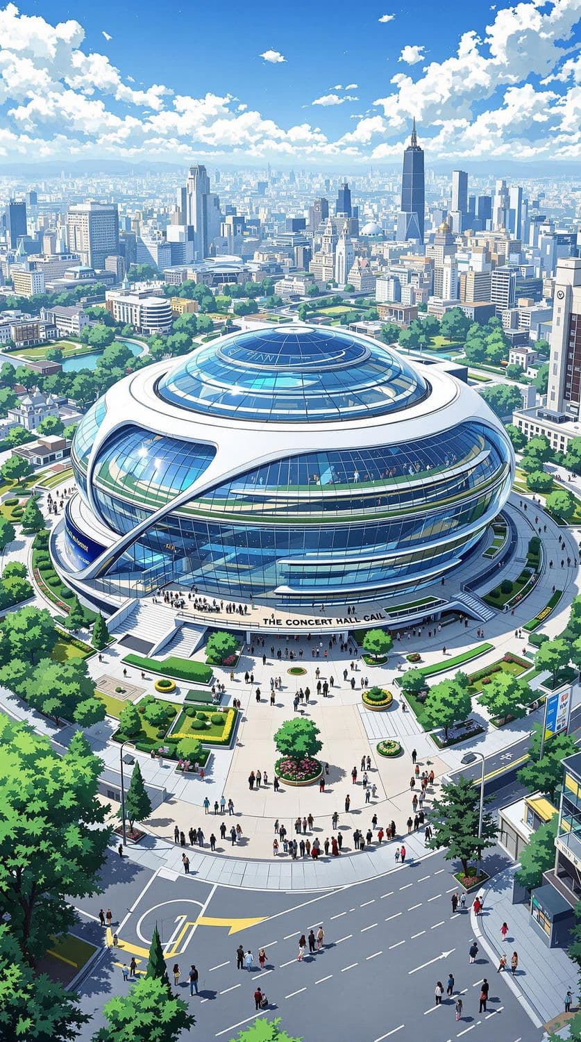 Anime Style Futuristic Concert Hall