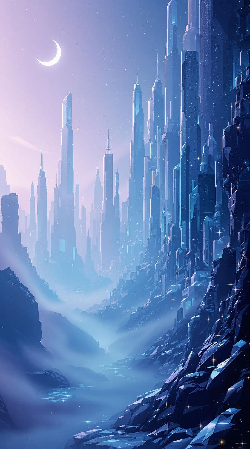 Moonlit Structures in a Misty Valley