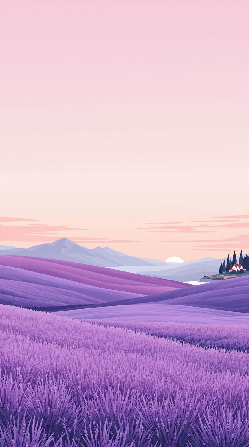 Tranquil Sunset Over Lavender Fields