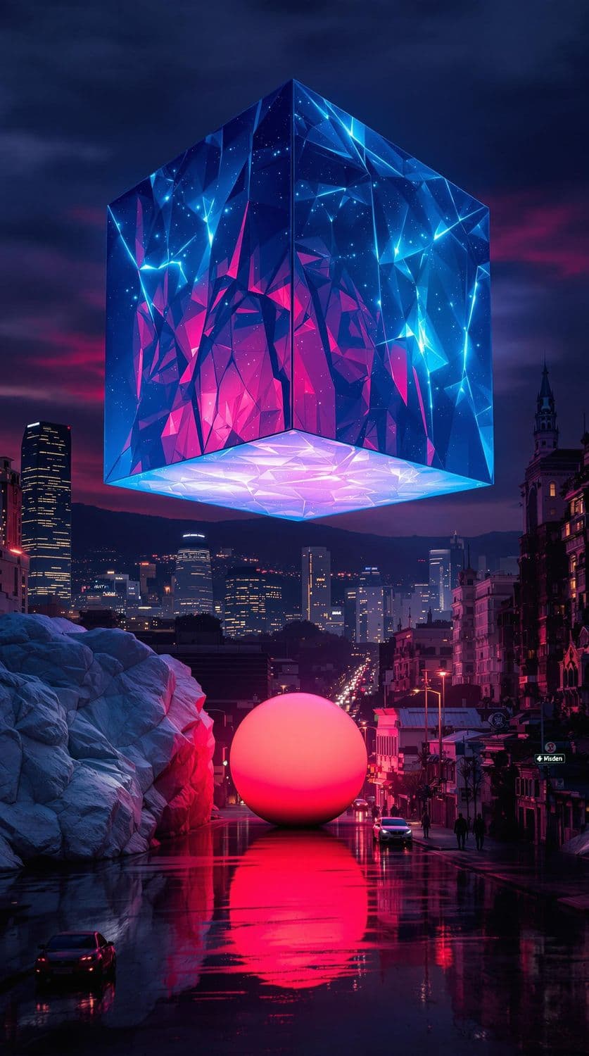 Sapphire Cube over the City