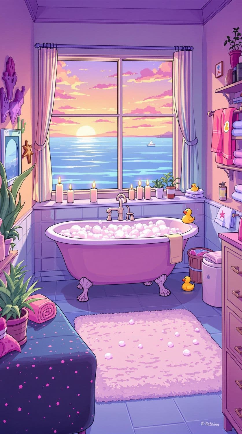 Sunset in the Bathroom