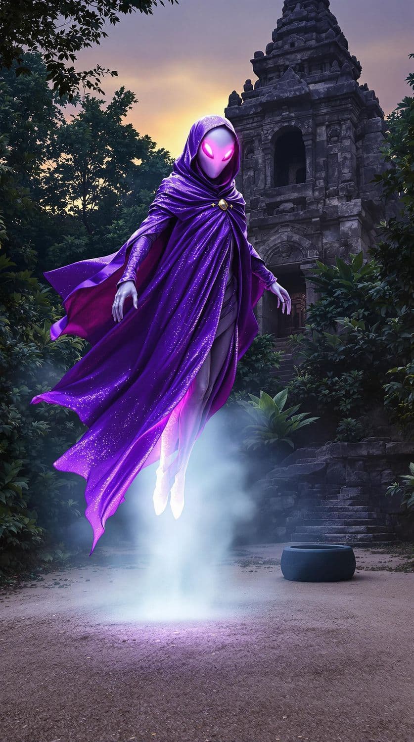 Alien Above Ancient Temple