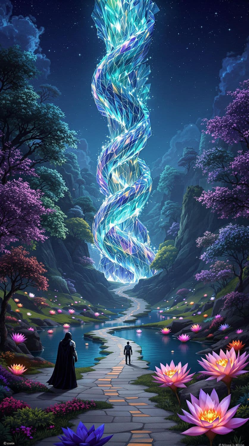 Crystal Tower Under the Stars