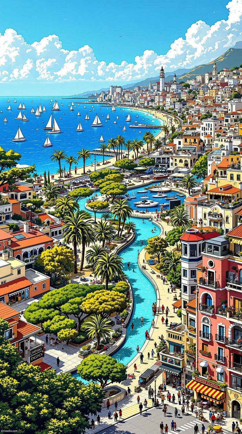 Serene Coastal Cityscape