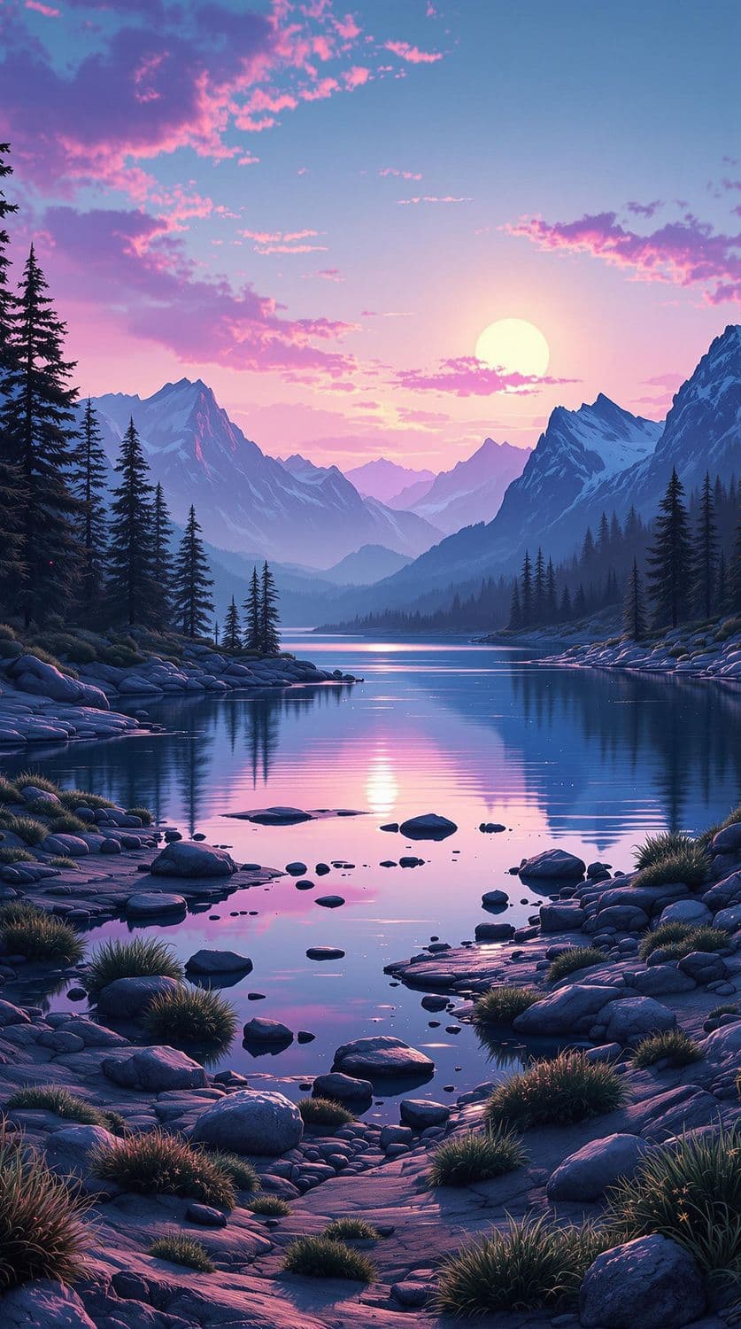 Dusk at Mountain Lake