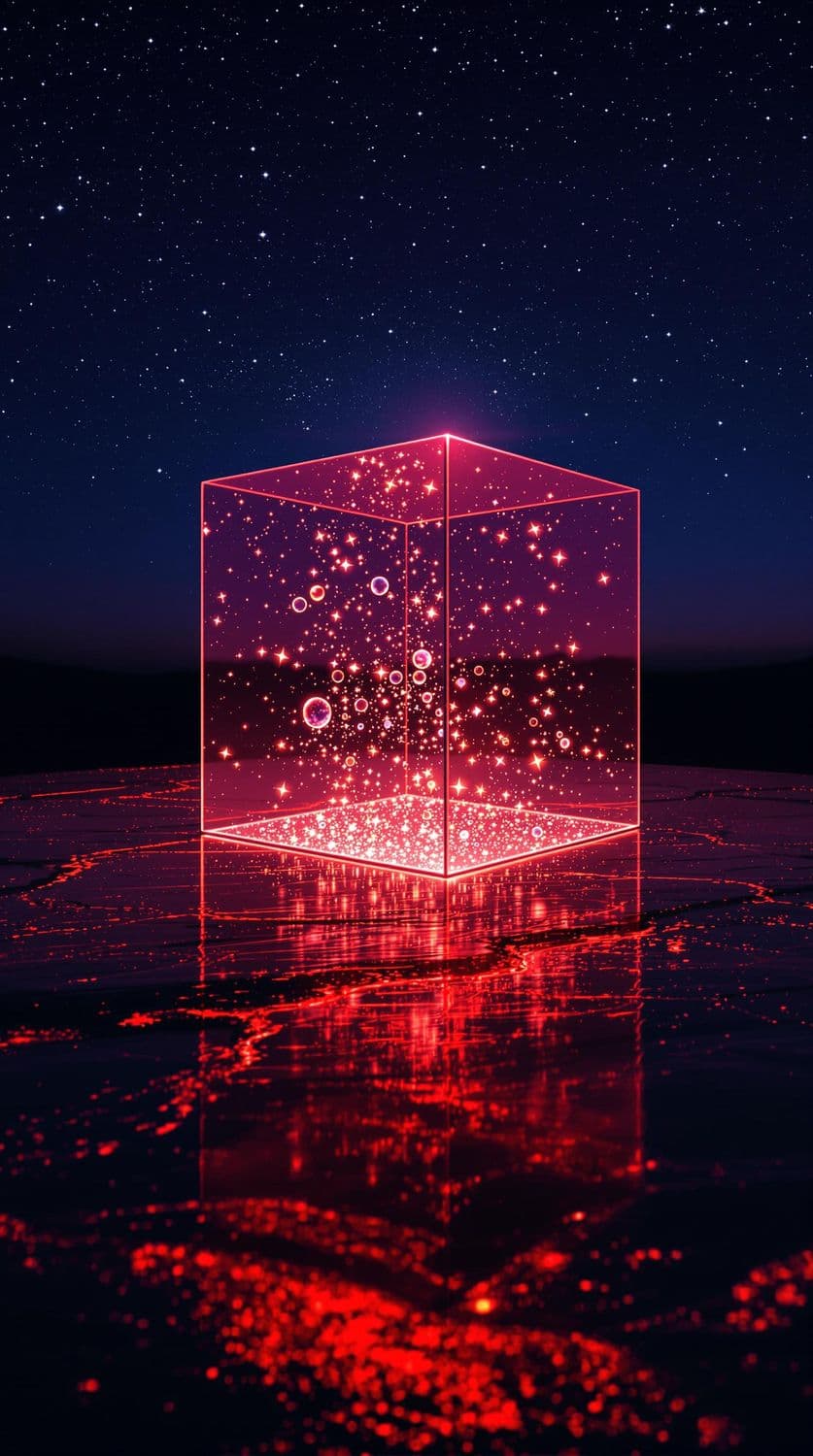 Starlit Cube Reflection