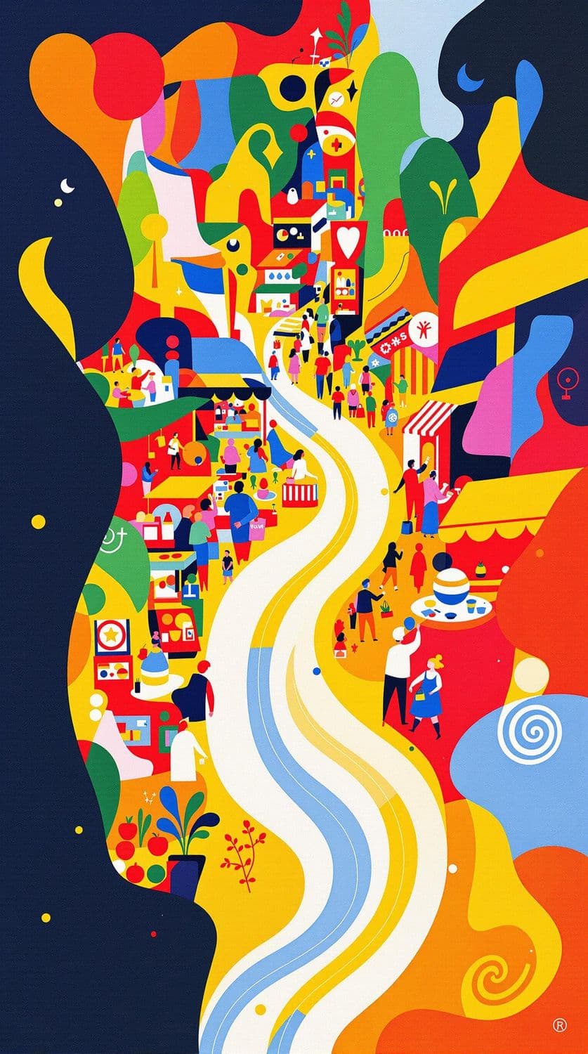 Vibrant Market Scene