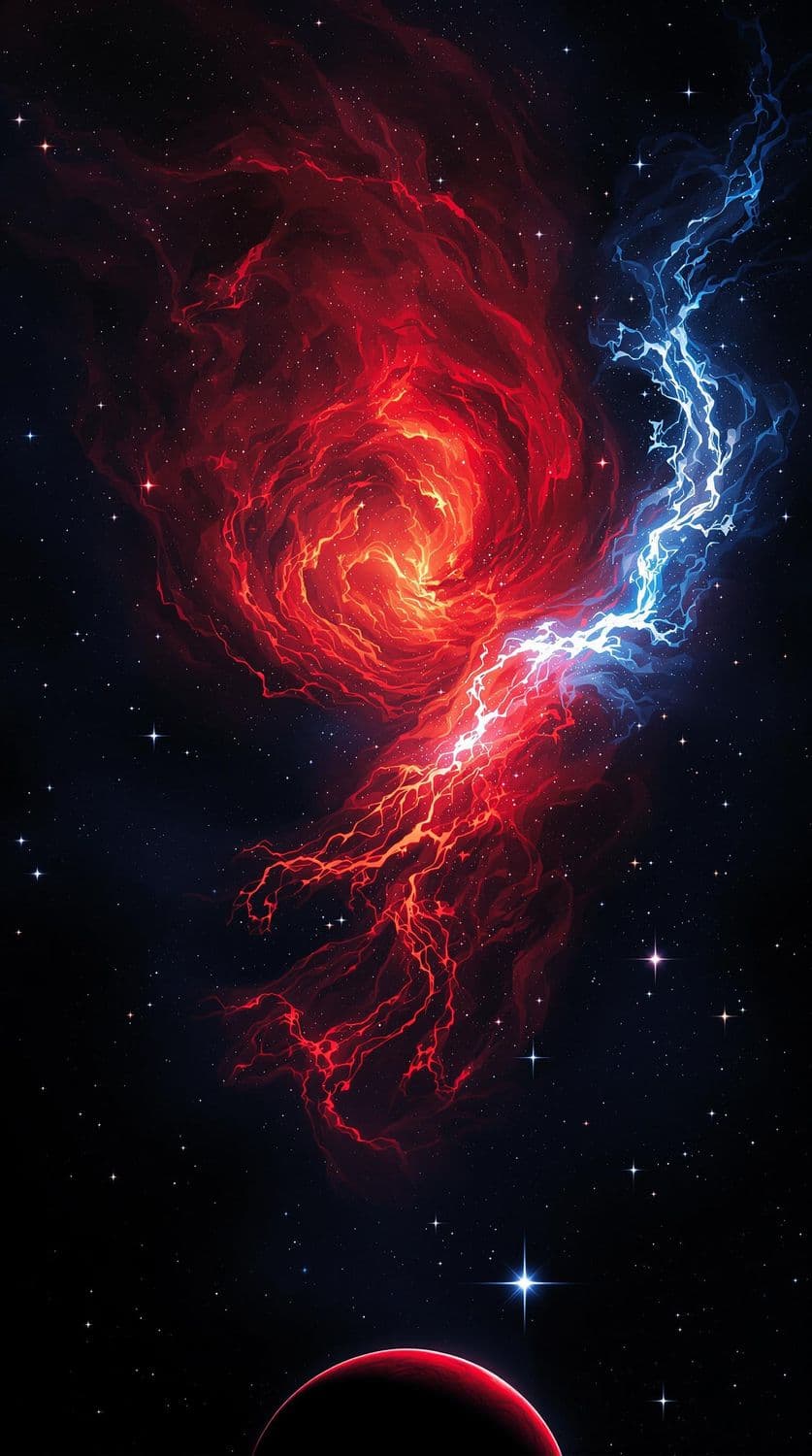 Red Nebula and Cosmic Wonders