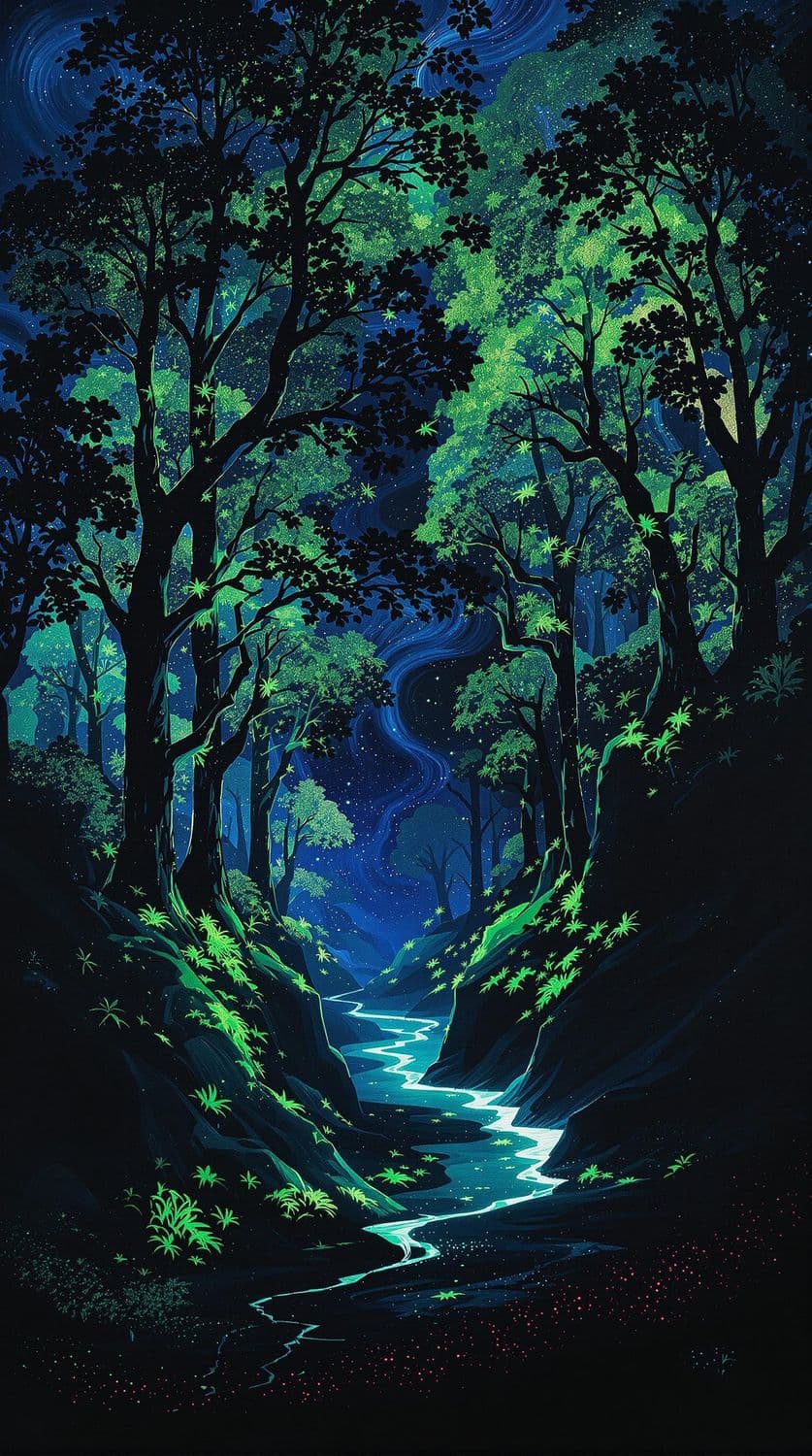 Enchanted Bioluminescent Forest