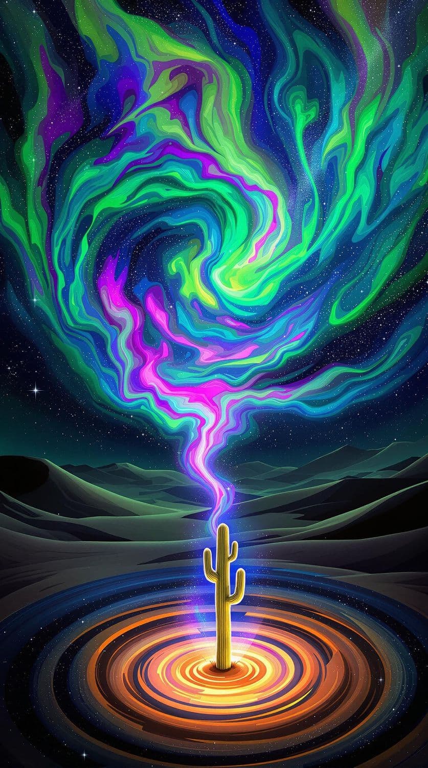Aurora Over Desert Sands