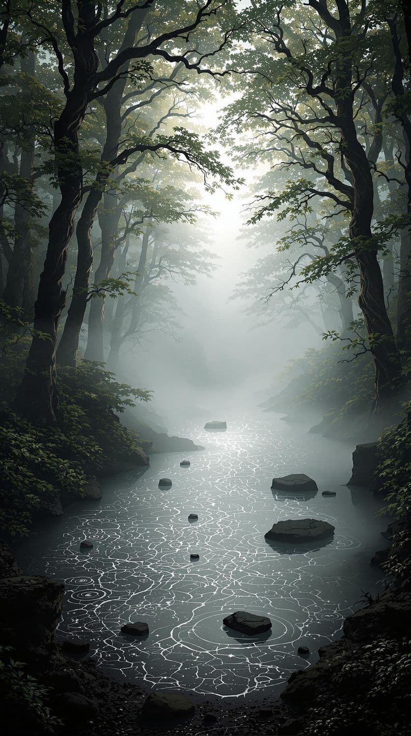 Enchanted Forest in Fog