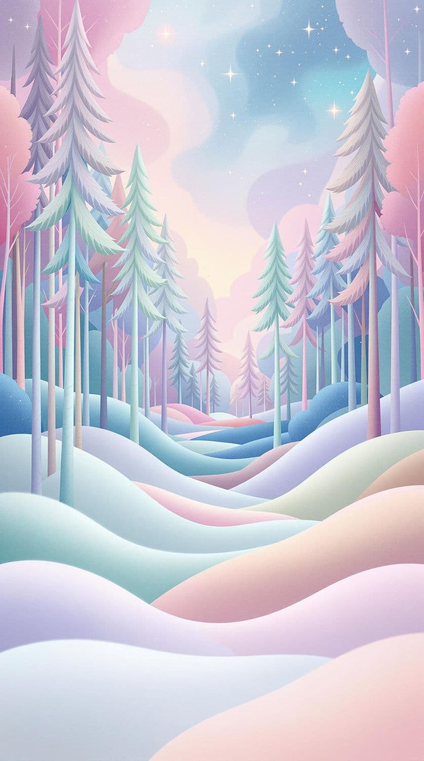 Whimsical Pastel Forest