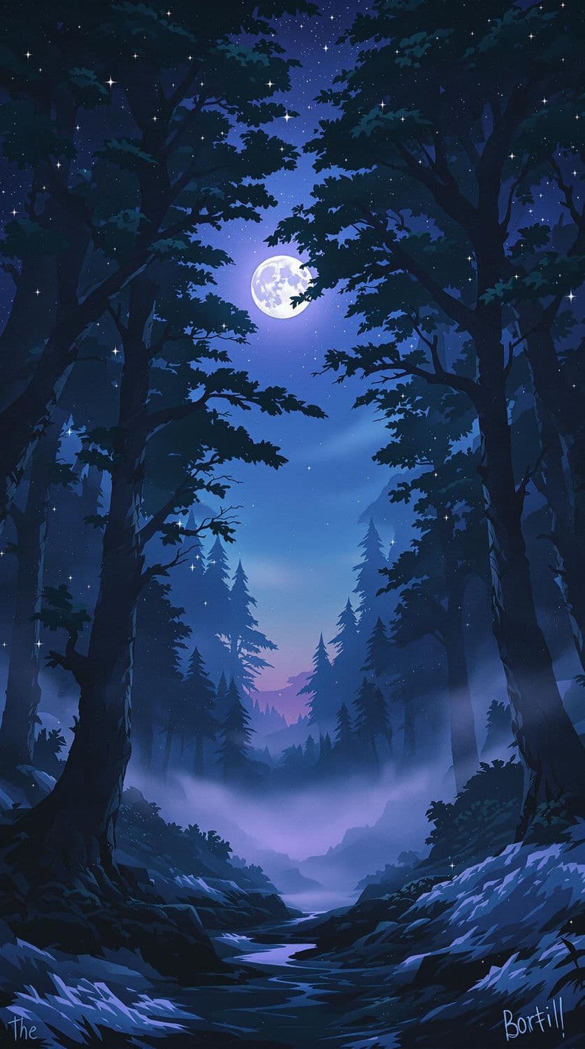 Moonlit Enchanted Forest