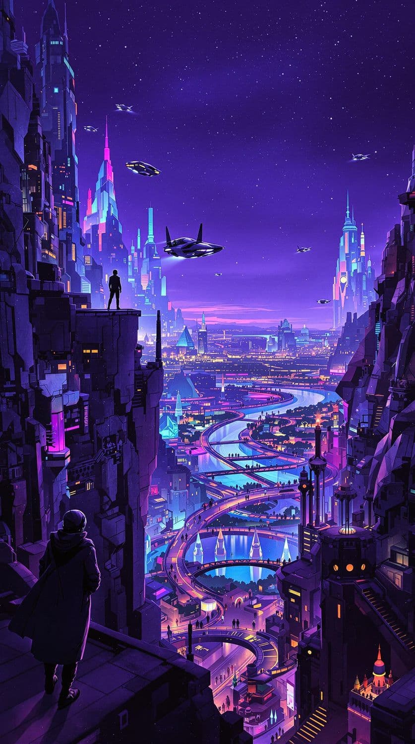 Futuristic Metropolis at Dusk