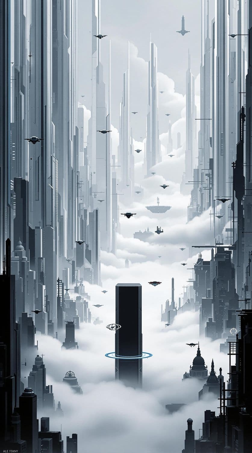 Serene Silver Skyline