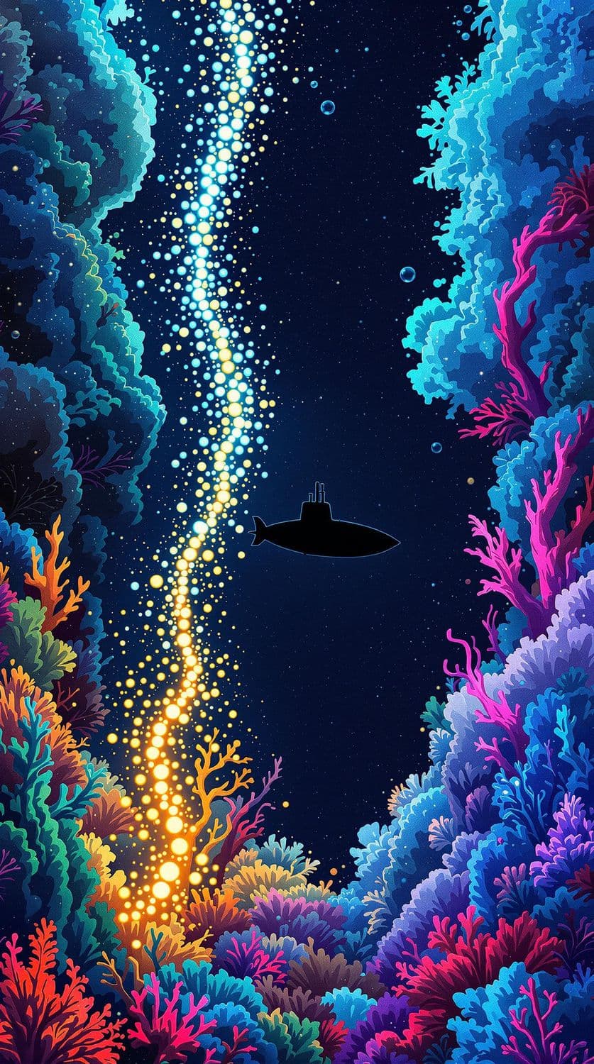 Submarine's Voyage Through a Dreamy Ocean