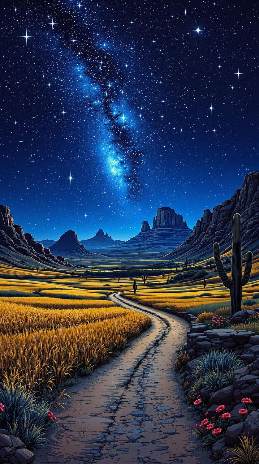 Starlit Wheat Serenity