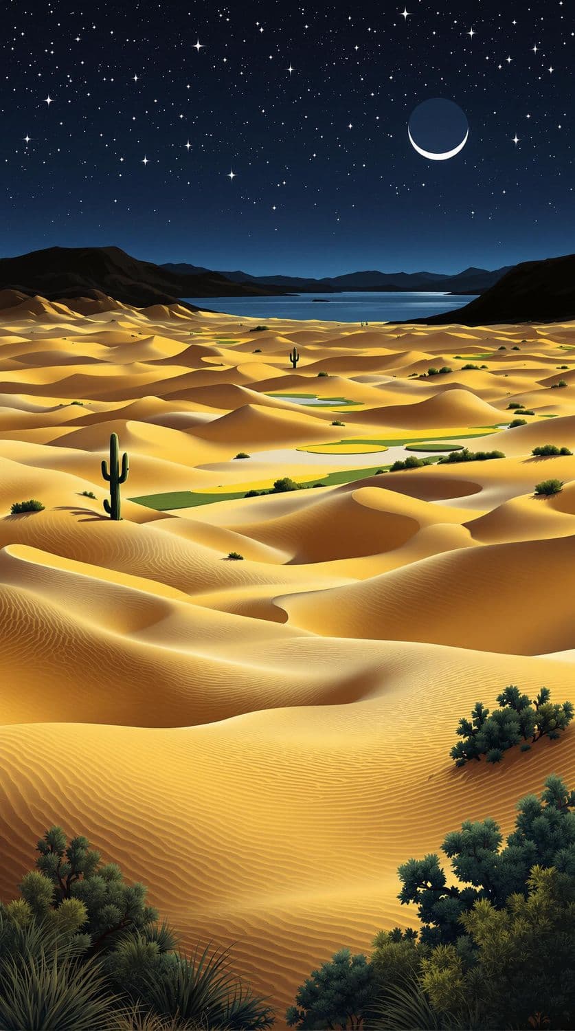 Desert Dunes by Moonlight