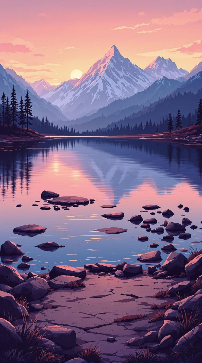 Mountain Lake Sunrise Splendor