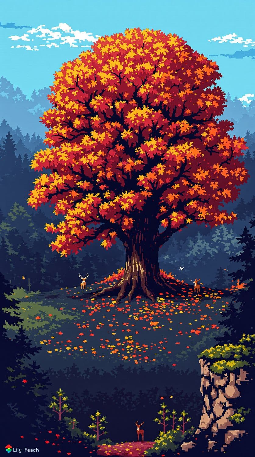 Pixel Art Autumn Forest