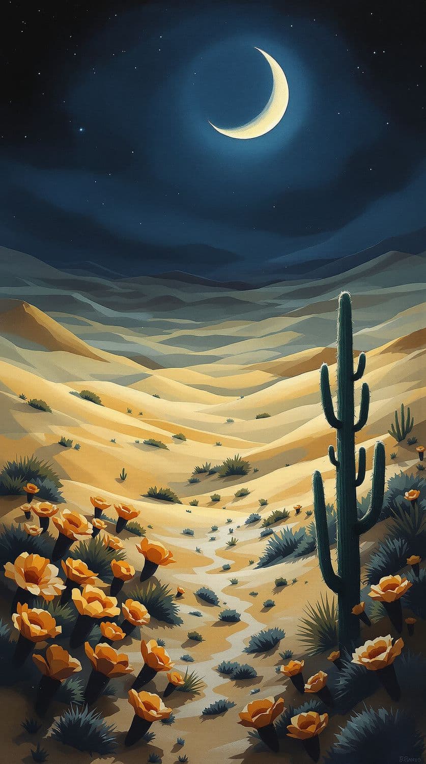 Desert Moonlight Solitude